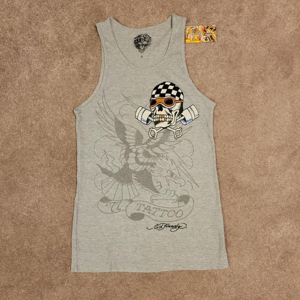 Ed Hardy Ribbed Tank, Size Small, NWT